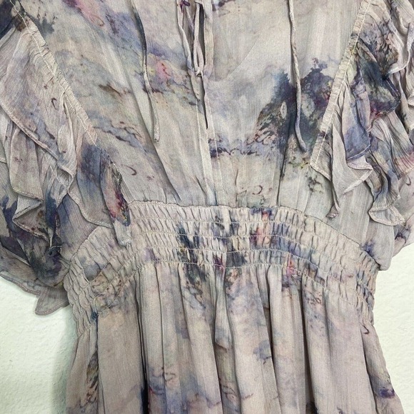 IRO Brantes Floral Ruffle Trim Floral Georgette Lace Up Romper Sz 34 (XS) NWT - Picture 6 of 14